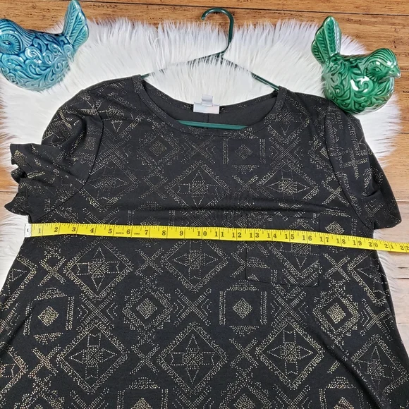 Lularoe RARE elegant gold black maxi dress large - Picture 3 of 7